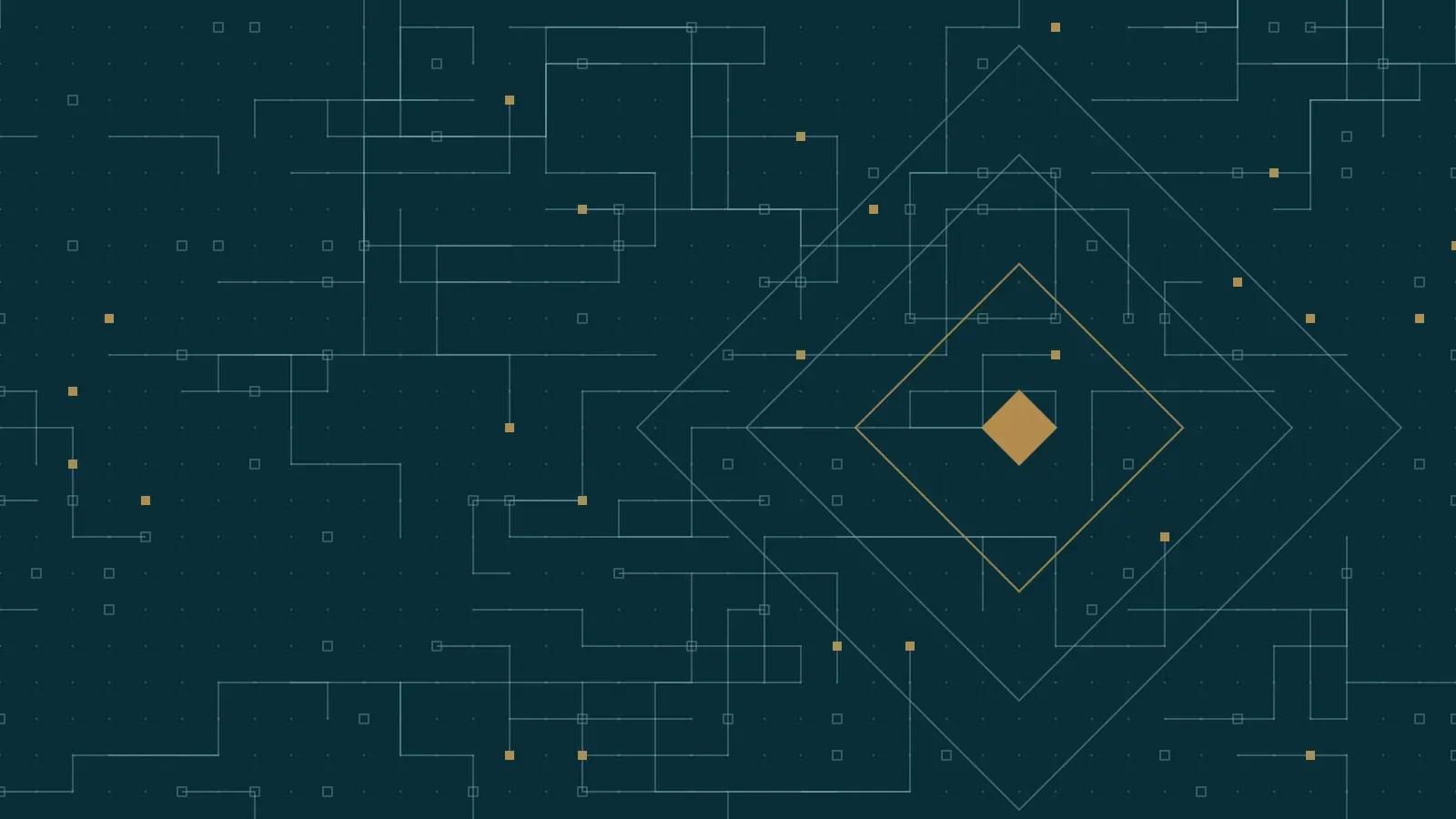 Abstract circuit grid with concentric diamond outlines